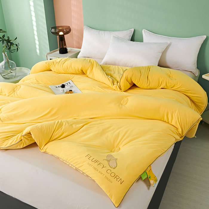 91家纺网 家纺一手货源 找家纺 丽卡家纺 2023新款玉米卷卷被 玉米黄