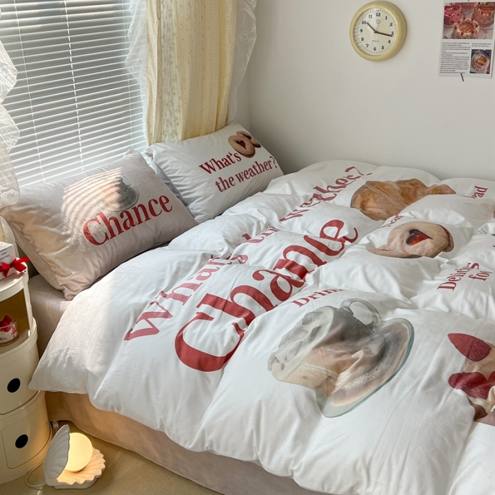 91家纺网 家纺一手货源 找家纺 昔可 2022新款大版数码印花牛奶绒四件套 闺蜜下午茶