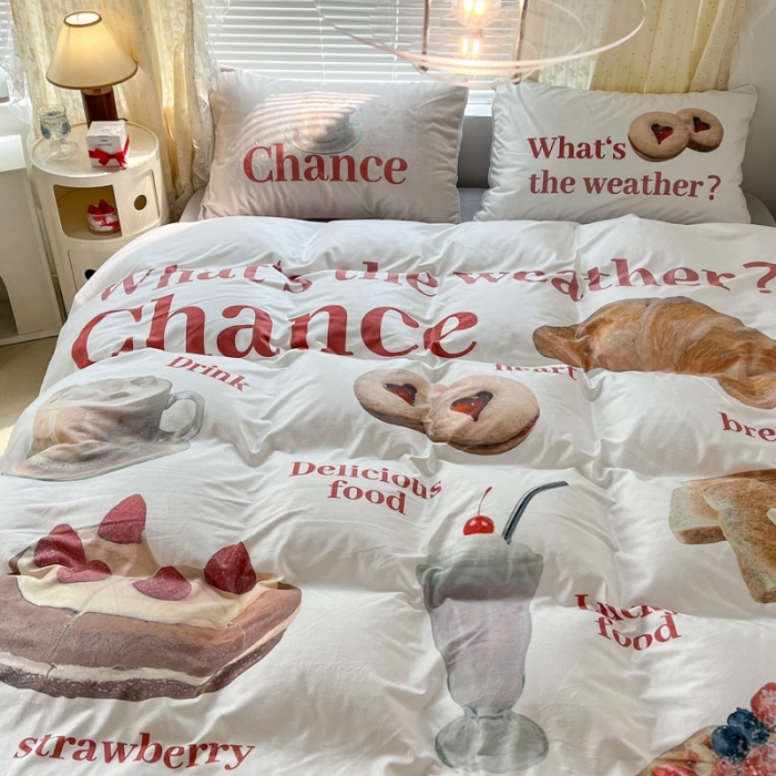 91家纺网 家纺一手货源 找家纺 昔可 2022新款大版数码印花牛奶绒四件套 闺蜜下午茶