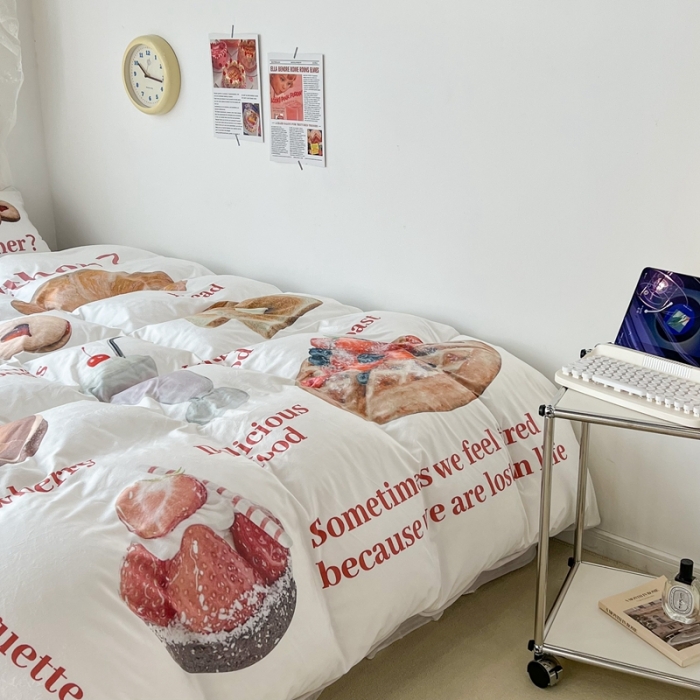 91家纺网 家纺一手货源 找家纺 昔可 2022新款大版数码印花牛奶绒四件套 闺蜜下午茶