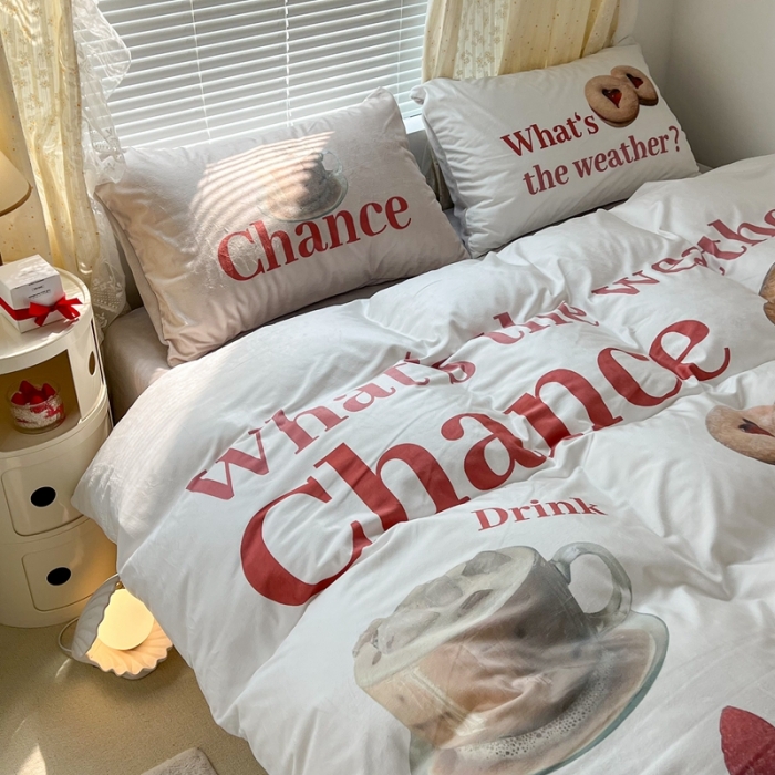 91家纺网 家纺一手货源 找家纺 昔可 2022新款大版数码印花牛奶绒四件套 闺蜜下午茶