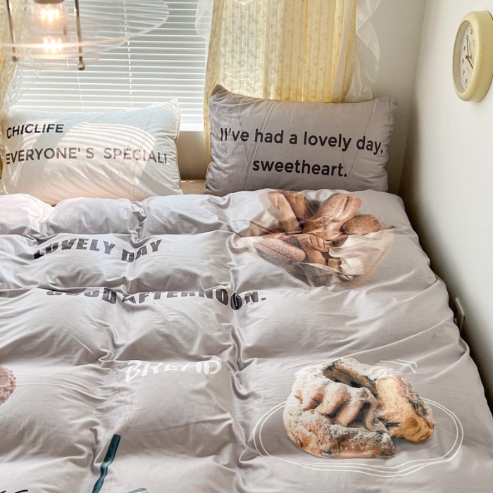 91家纺网 家纺一手货源 找家纺 昔可 2022新款大版数码印花牛奶绒四件套 咖啡下午茶