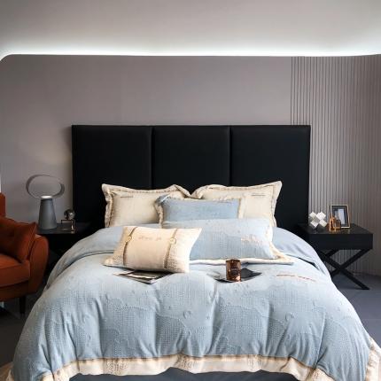 91家纺网 家纺一手货源 找家纺 （总）馨蕊 2022新款秋冬轻奢煦暖绒系列四件套-星月