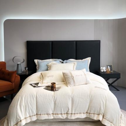 馨蕊 2022新款秋冬轻奢煦暖绒系列四件套-星月 星月-元气白桃