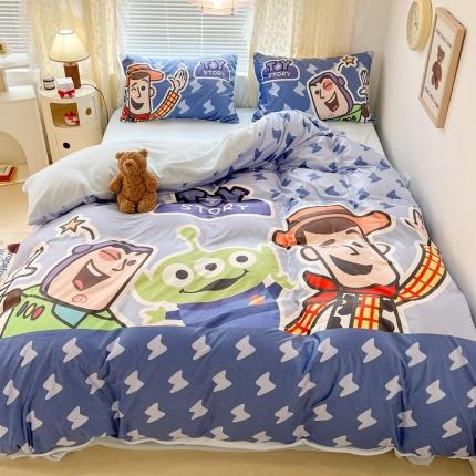 91家纺网 家纺一手货源 找家纺 昔可 2022新款迪士尼大版宝宝牛奶绒四件套 玩具乐园