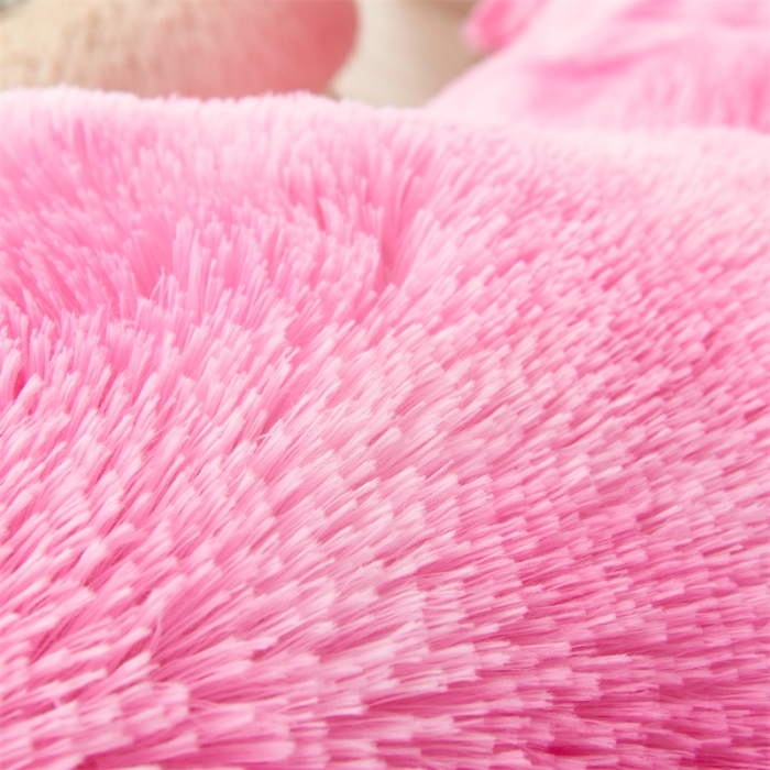 91家纺网 家纺一手货源 找家纺 品尚嘉家纺2025新款扎染水貂绒四件套长毛绒保暖套件扎染-粉