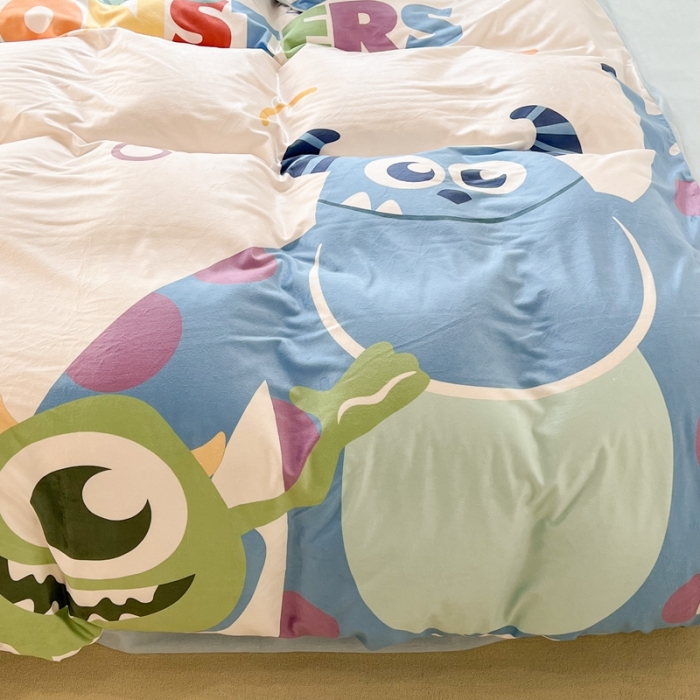 91家纺网 家纺一手货源 找家纺 昔可 2022新款迪士尼大版宝宝牛奶绒四件套 怪兽大学