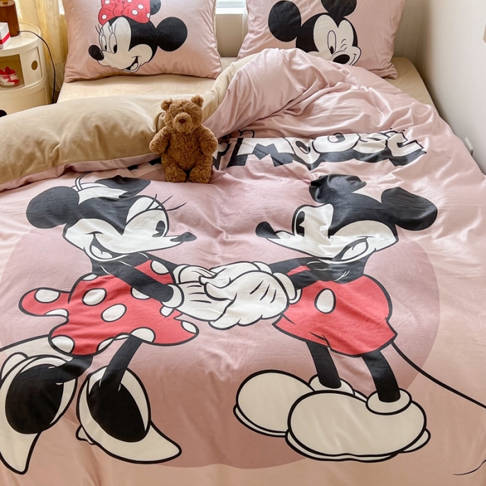 91家纺网 家纺一手货源 找家纺 昔可 2022新款迪士尼大版宝宝牛奶绒四件套 拉拉手伙伴