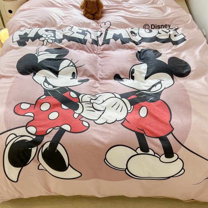 91家纺网 家纺一手货源 找家纺 昔可 2022新款迪士尼大版宝宝牛奶绒四件套 拉拉手伙伴