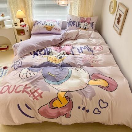 昔可 2022新款迪士尼大版宝宝牛奶绒四件套 跳舞的黛西