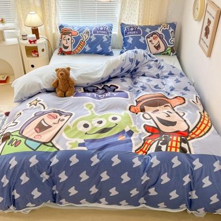 昔可 2022新款迪士尼大版宝宝牛奶绒四件套 玩具乐园