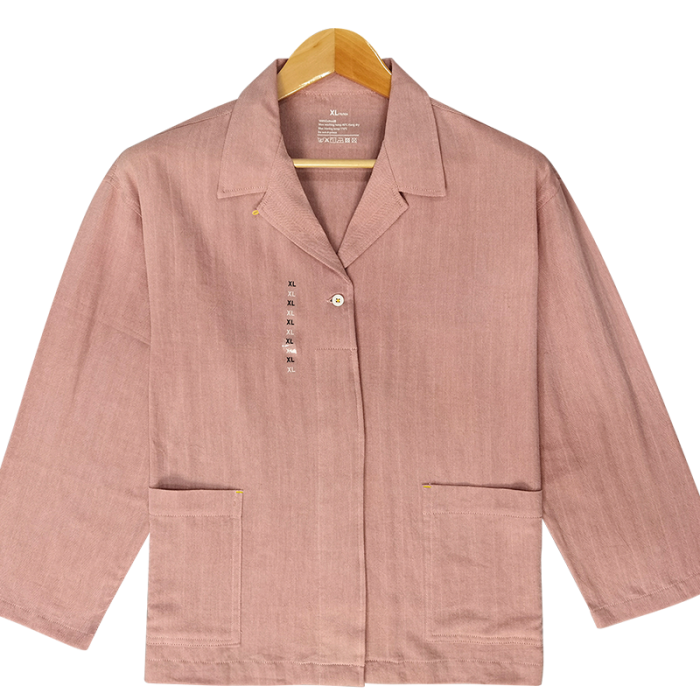 91家纺网 家纺一手货源 找家纺 皇寝世家 2023新款ins风休闲纯棉家居服套装 816女-人字纹粉色