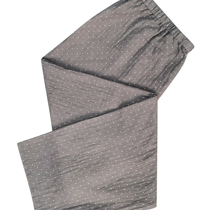 91家纺网 家纺一手货源 找家纺 皇寝世家 2023新款立领纯棉双层纱家居服套装 810男-星空灰