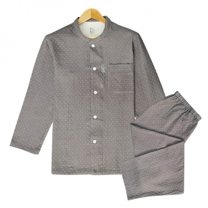 皇寝世家 2023新款立领纯棉双层纱家居服套装 810男-星空灰