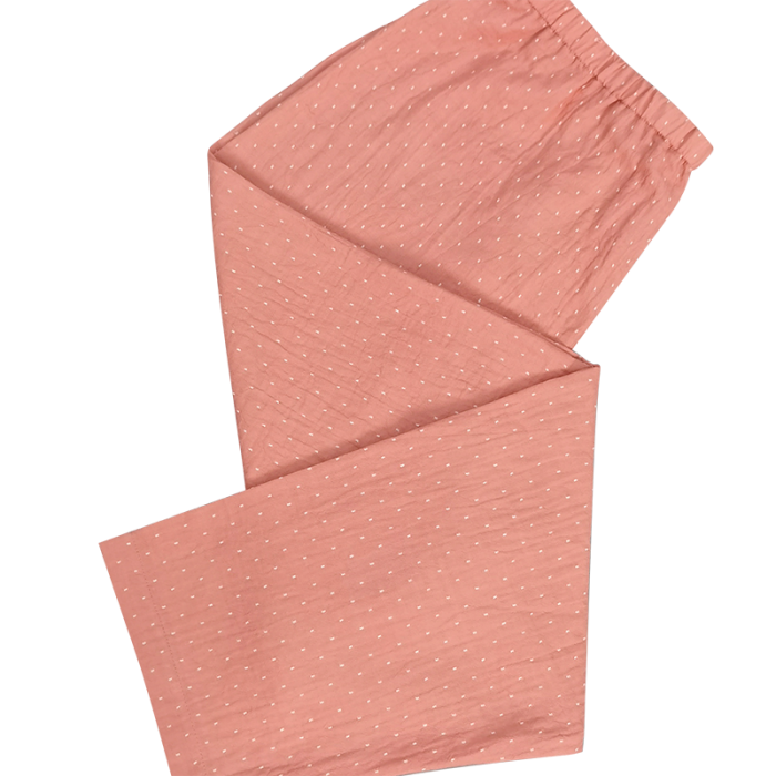 91家纺网 家纺一手货源 找家纺 皇寝世家 2023新款立领纯棉双层纱家居服套装 811女-星空粉