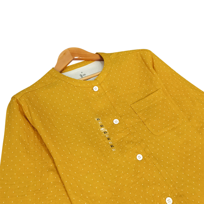 91家纺网 家纺一手货源 找家纺 皇寝世家 2023新款立领纯棉双层纱家居服套装 811女-星空黄