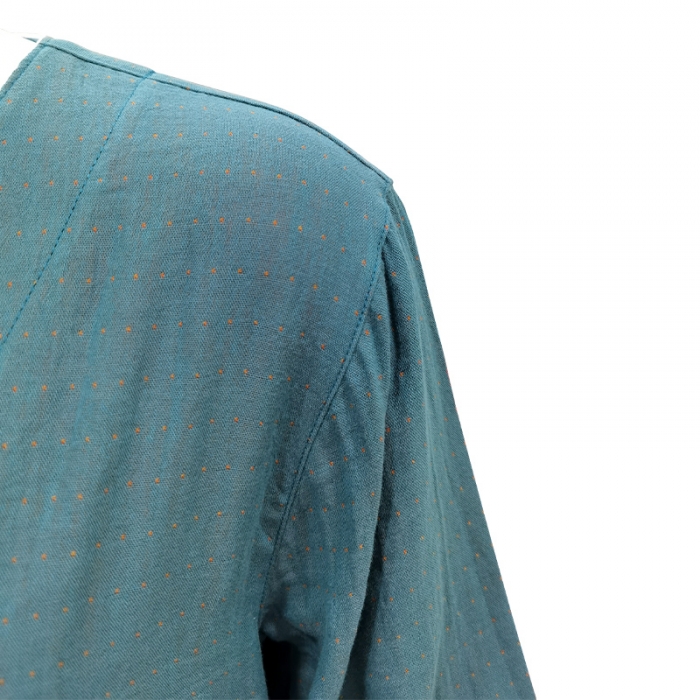 91家纺网 家纺一手货源 找家纺 皇寝世家 2023新款女款纯棉双层纱旗袍裙 814女-宝石蓝