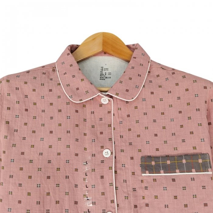 91家纺网 家纺一手货源 找家纺 （总）皇寝世家2023新嵌线纯棉双层纱长袖长裤家居服套装