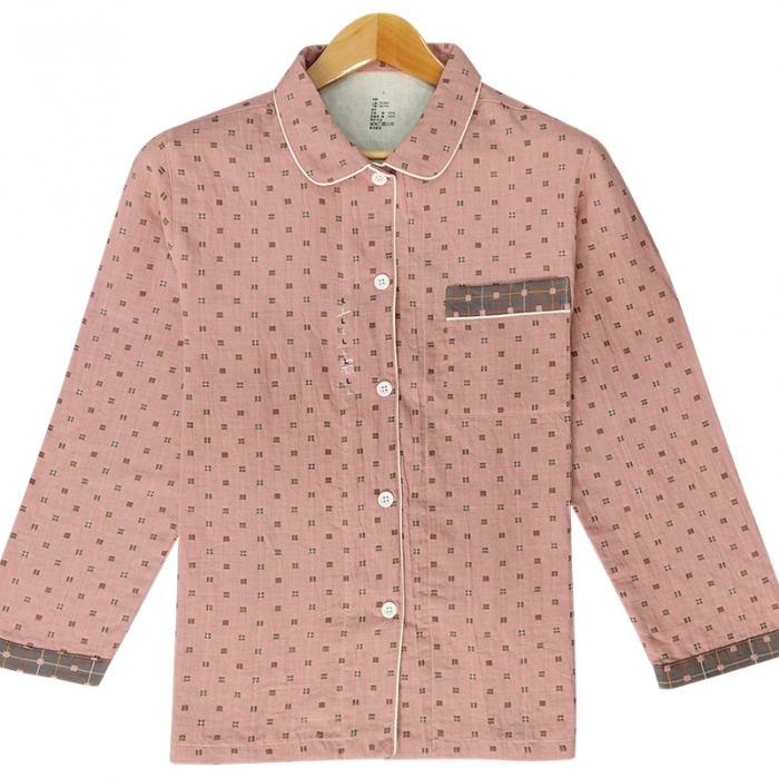 91家纺网 家纺一手货源 找家纺 （总）皇寝世家2023新嵌线纯棉双层纱长袖长裤家居服套装