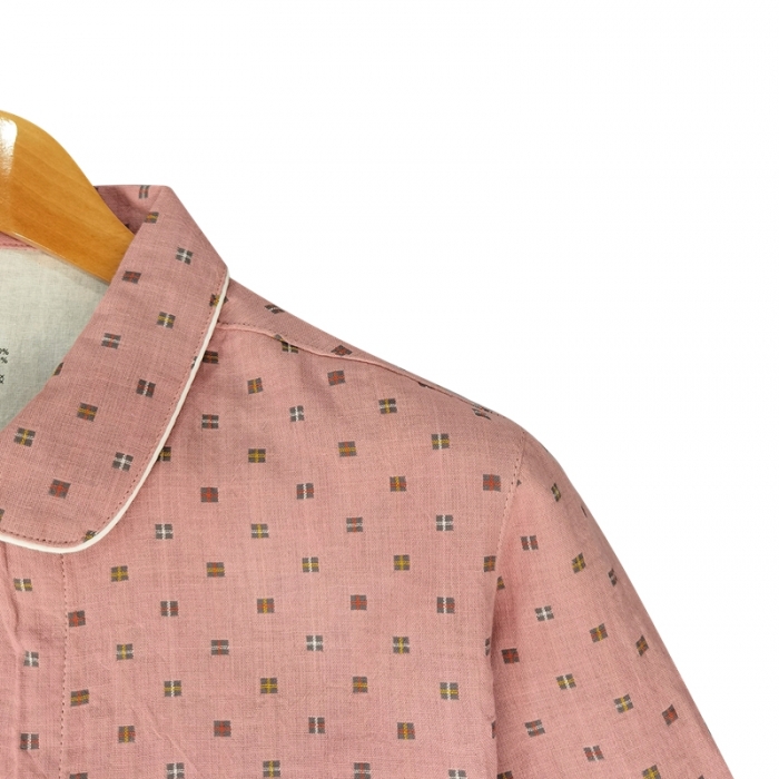 91家纺网 家纺一手货源 找家纺 皇寝世家2023新款嵌线纯棉双层纱长袖长裤家居服套装812女-布丁格粉