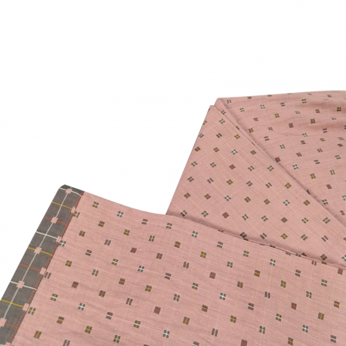 91家纺网 家纺一手货源 找家纺 皇寝世家2023新款嵌线纯棉双层纱长袖长裤家居服套装812女-布丁格粉