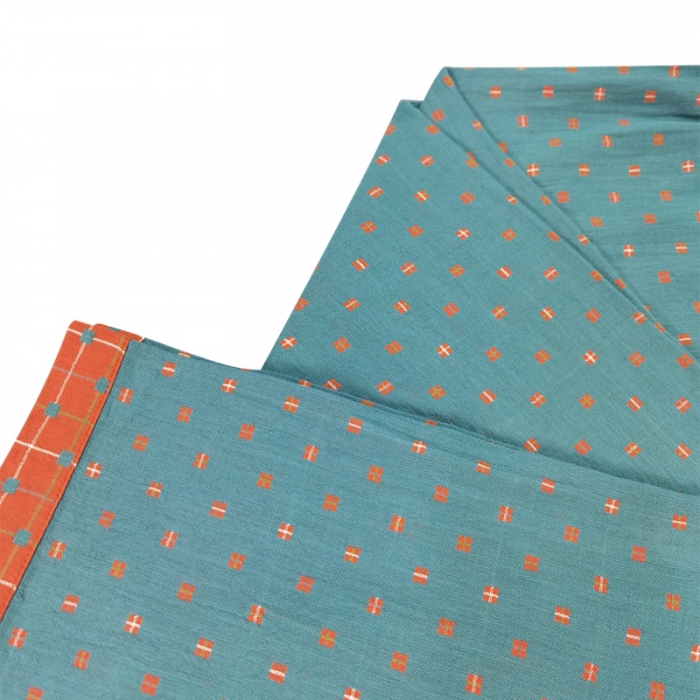 91家纺网 家纺一手货源 找家纺 皇寝世家2023新嵌线纯棉双层纱长袖长裤家居服套装 812女-布丁格蓝