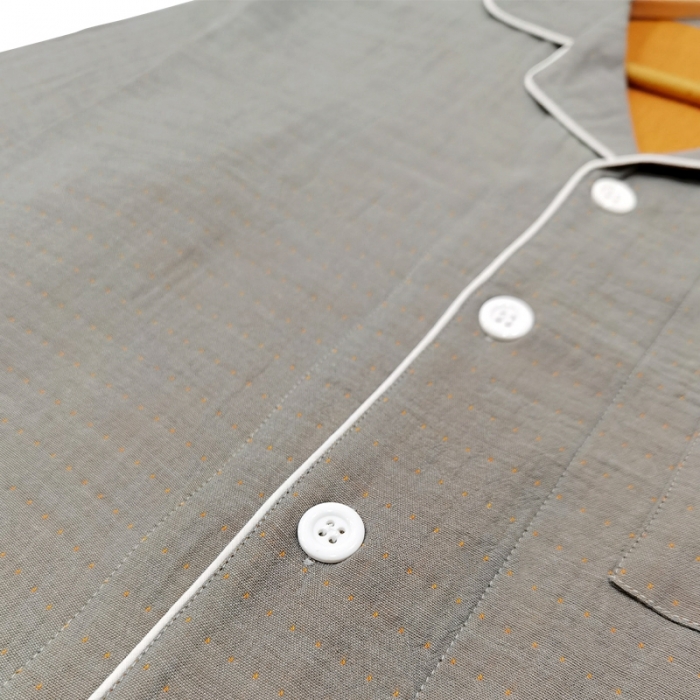 91家纺网 家纺一手货源 找家纺 皇寝世家2023新嵌线纯棉双层纱长袖长裤家居服套装 813男-高级灰