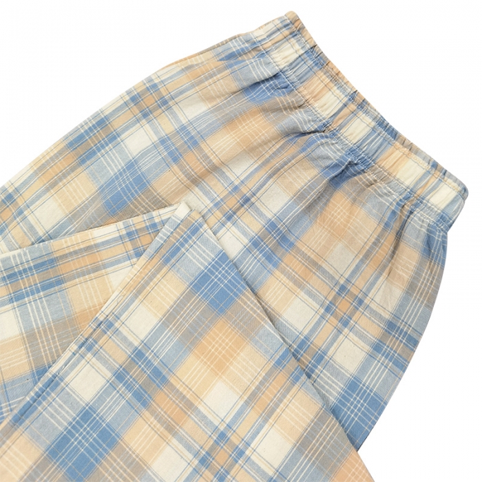 91家纺网 家纺一手货源 找家纺 皇寝世家 2023新款水洗棉汉服家居服套装 818男-灰格