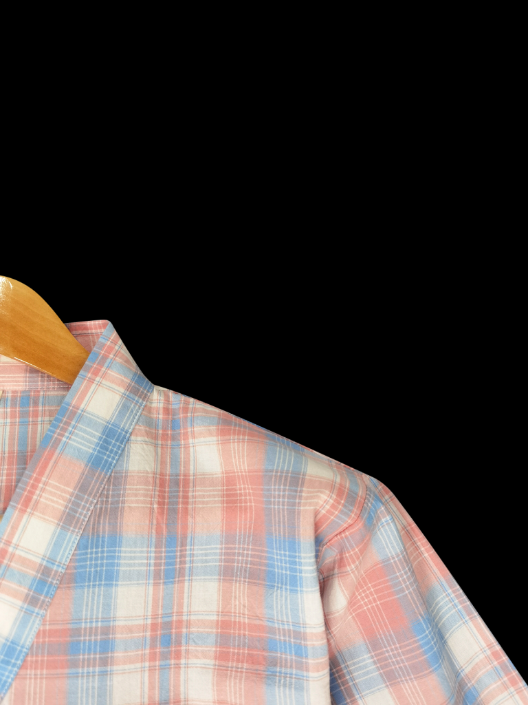 91家纺网 家纺一手货源 找家纺 皇寝世家 2023新款水洗棉汉服家居服套装 819女-粉格