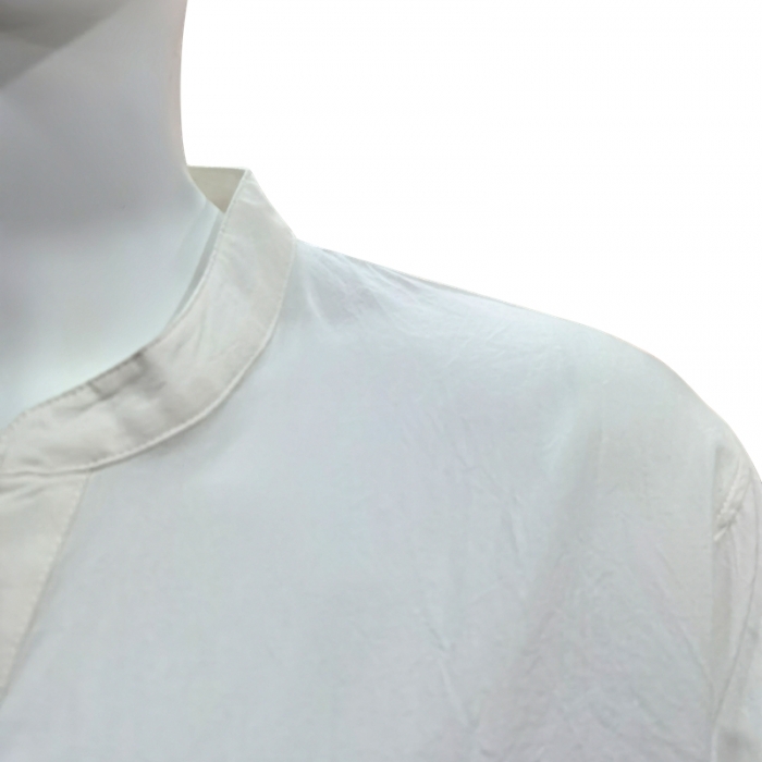 91家纺网 家纺一手货源 找家纺 皇寝世家2023新款男款水洗棉中袖立领休闲家居服套装 817男-白+灰