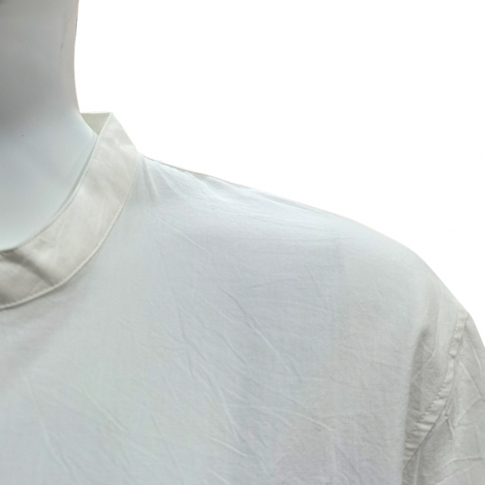 91家纺网 家纺一手货源 找家纺 皇寝世家2023新款男款水洗棉中袖立领休闲家居服套装 817男-白+蓝