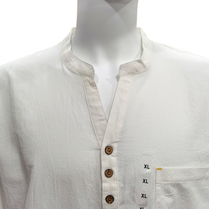 91家纺网 家纺一手货源 找家纺 皇寝世家2023新款男款水洗棉中袖立领休闲家居服套装 817男-白+蓝