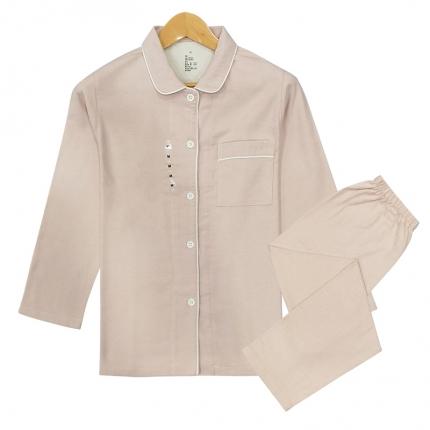 皇寝世家 2023新款纯棉法兰绒家居服套装 809女-粉素色