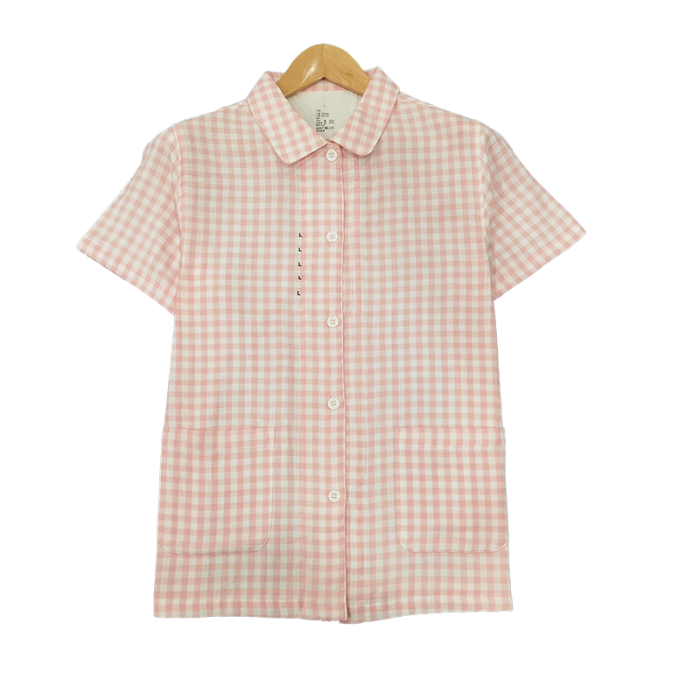 91家纺网 家纺一手货源 找家纺 皇寝世家 2023新款纯棉双层纱短袖短裤家居服套装 807女-糖果粉