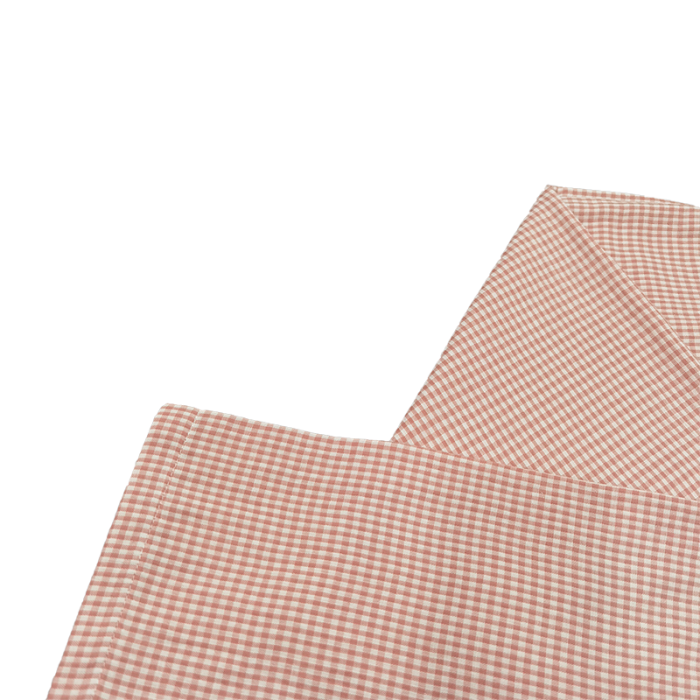 91家纺网 家纺一手货源 找家纺 皇寝世家 2023新款纯棉双层纱短袖长裤家居服套装 805女-粉细格