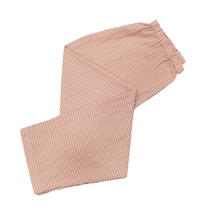 91家纺网 家纺一手货源 找家纺 皇寝世家 2023新款纯棉双层纱短袖长裤家居服套装 805女-粉细格