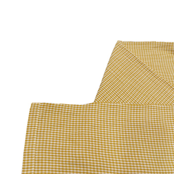 91家纺网 家纺一手货源 找家纺 皇寝世家 2023新款纯棉双层纱短袖长裤家居服套装 805女-黄细格