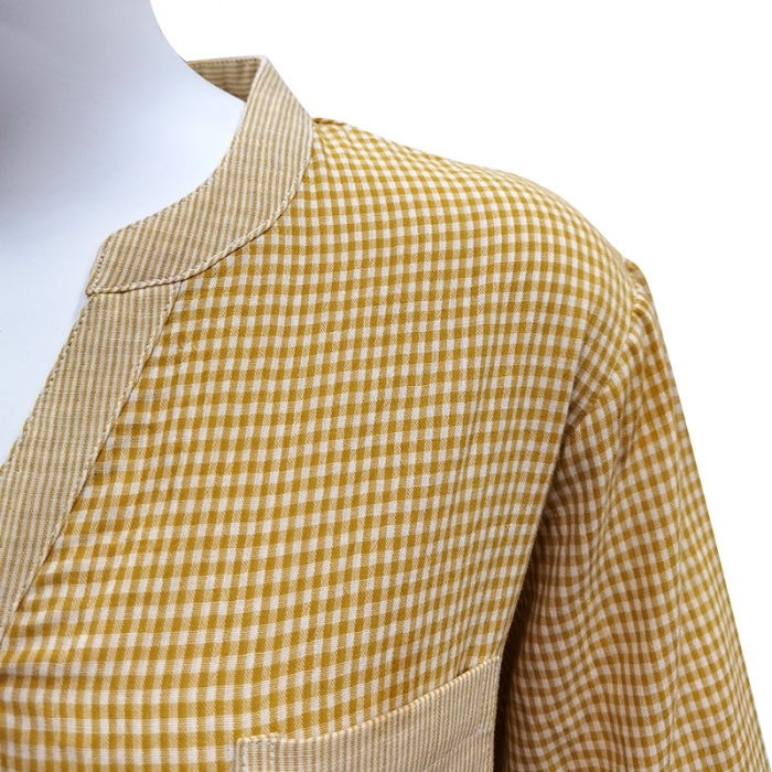 91家纺网 家纺一手货源 找家纺 皇寝世家 2023新款纯棉双层纱公主裙 801女-黄细格