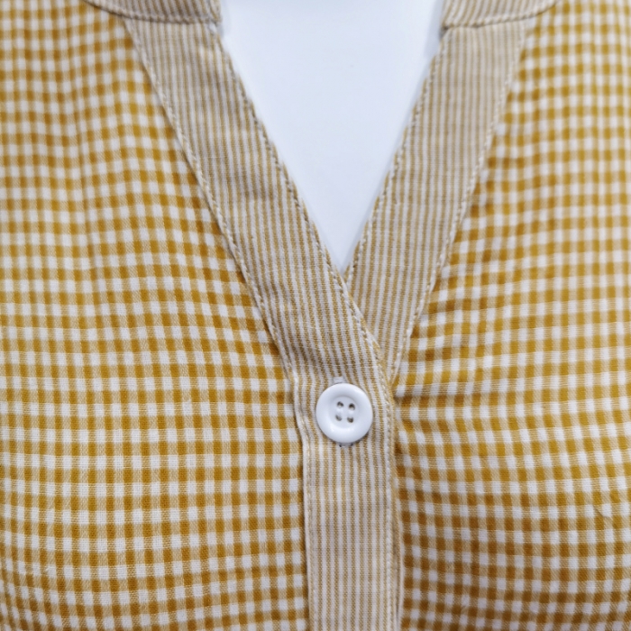 91家纺网 家纺一手货源 找家纺 皇寝世家 2023新款纯棉双层纱公主裙 801女-黄细格