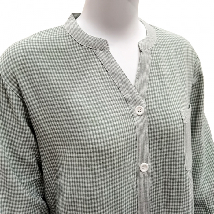 91家纺网 家纺一手货源 找家纺 皇寝世家 2023新款纯棉双层纱公主裙 801女-绿细格