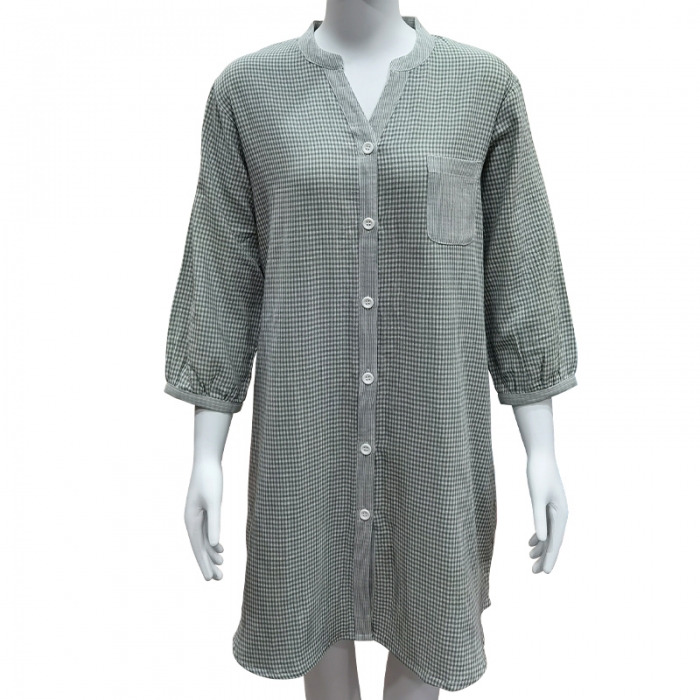 91家纺网 家纺一手货源 找家纺 皇寝世家 2023新款纯棉双层纱公主裙 801女-绿细格