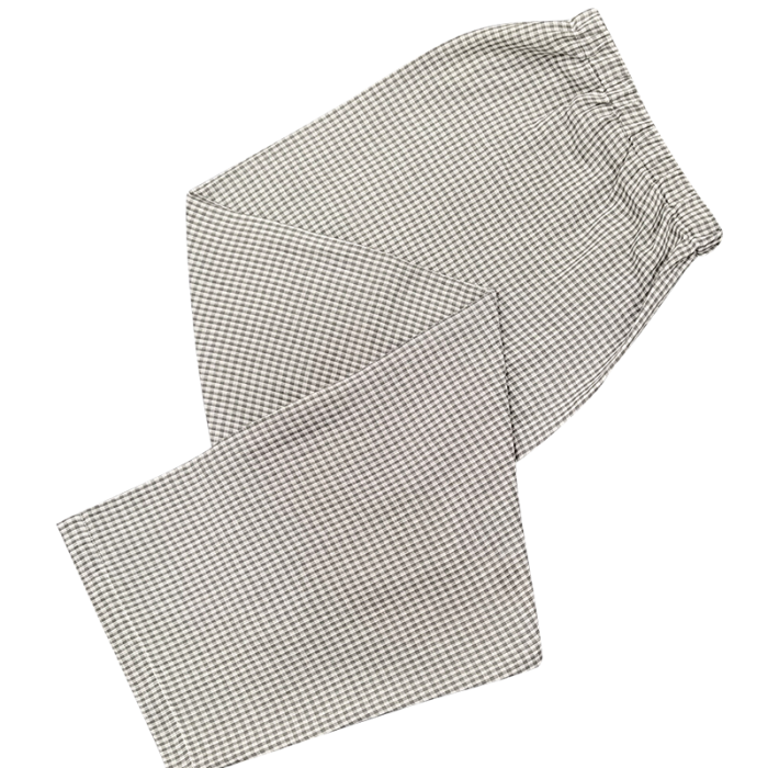 91家纺网 家纺一手货源 找家纺 皇寝世家 2023新款纯棉双层纱长袖长裤家居服套装 802男-灰细格