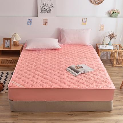 梦柏 2023新款13372全棉斜纹夹棉床笠 粉色