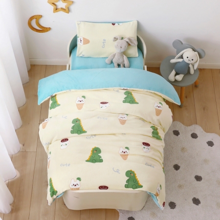 91家纺网 家纺一手货源 找家纺 （总）A类牛奶绒幼儿园被子三件套儿童宝宝午睡套件含芯六件套