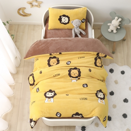 91家纺网 家纺一手货源 找家纺 （总）A类牛奶绒幼儿园被子三件套儿童宝宝午睡套件含芯六件套
