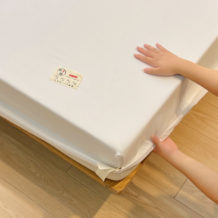 91家纺网 家纺一手货源 找家纺 总千百笠 A类原棉纯色床笠三件套床套床笠单件保护罩全包围单层