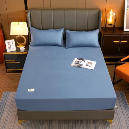 91家纺网 家纺一手货源 找家纺 千百笠A类全棉13372喷气床笠纯色床罩保护罩套全包围宾利蓝