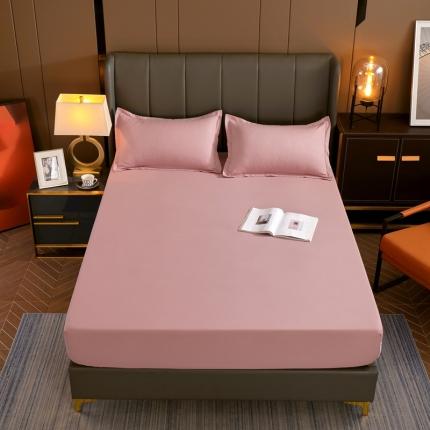 91家纺网 家纺一手货源 找家纺 千百笠A类全棉13372喷气床笠纯色床罩保护罩套全包围浅豆沙