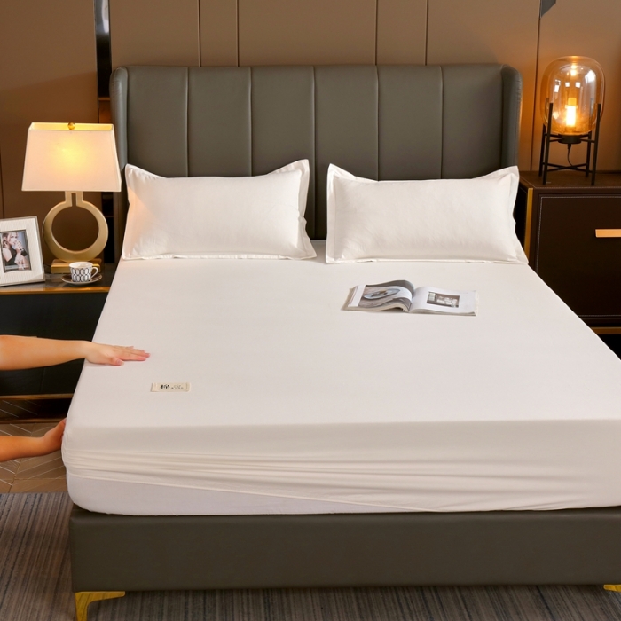 91家纺网 家纺一手货源 找家纺 总 A类全棉13372喷气床笠母婴级床笠单件纯色床罩保护罩套