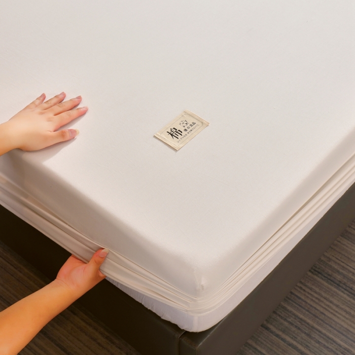 91家纺网 家纺一手货源 找家纺 总 A类全棉13372喷气床笠母婴级床笠单件纯色床罩保护罩套